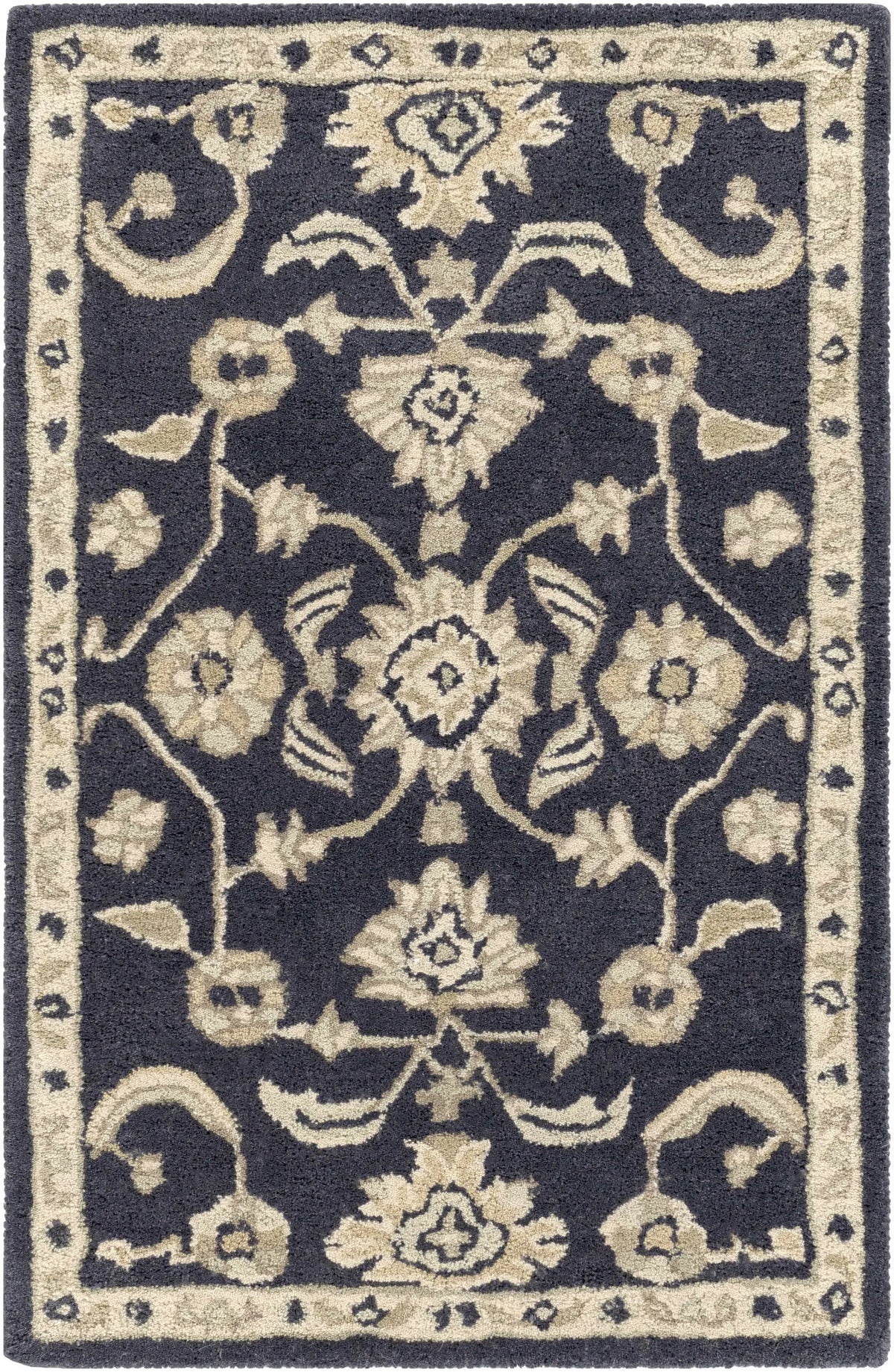 Caesar CAE-1164 Black Floral Wool Rug, photo 11 of 17