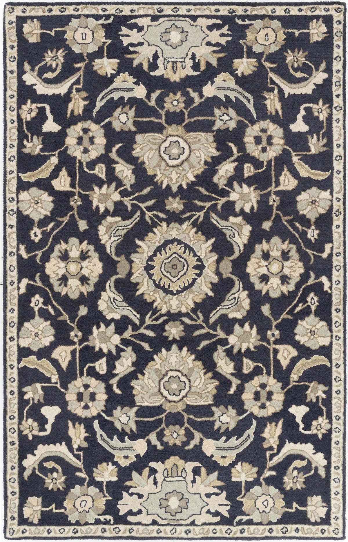 Caesar CAE-1164 Black Floral Wool Rug, photo 12 of 17