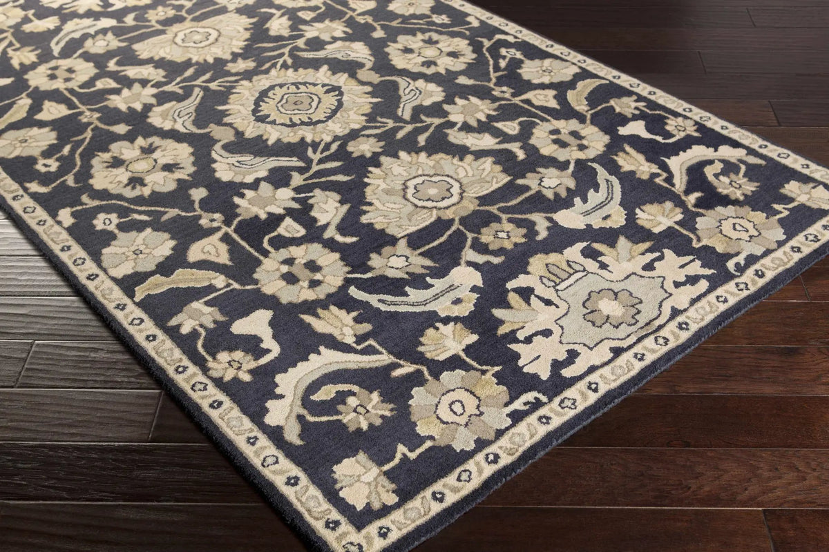 Caesar CAE-1164 Black Floral Wool Rug, photo 5 of 17