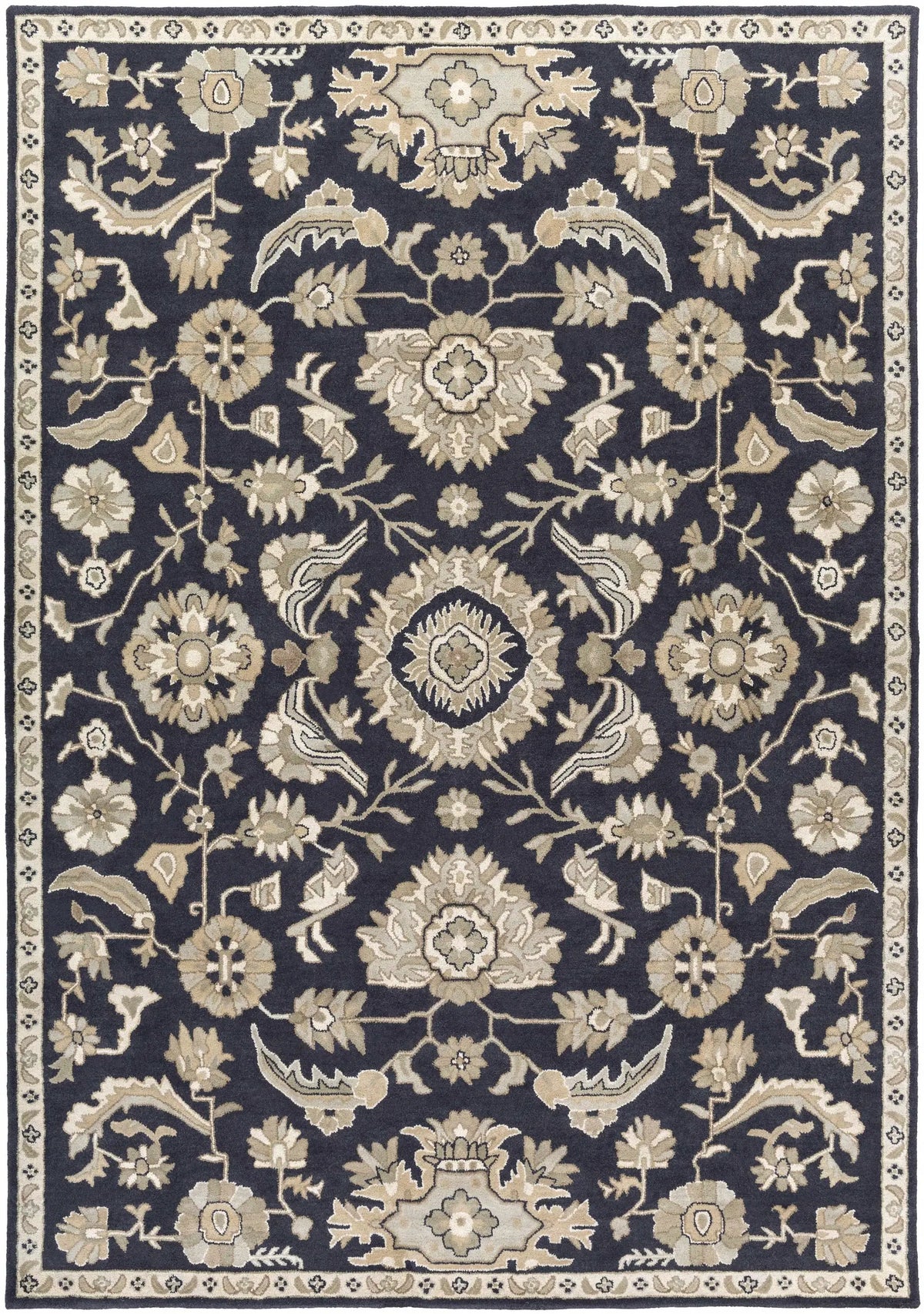 Caesar CAE-1164 Black Floral Wool Rug, photo 10 of 17