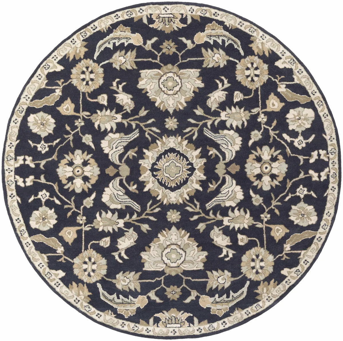 Caesar CAE-1164 Black Floral Wool Rug, photo 14 of 17