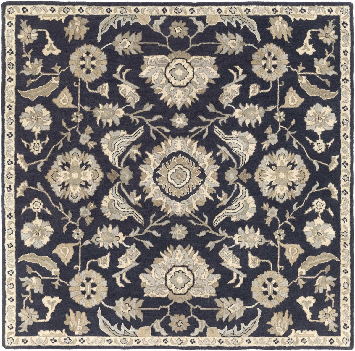 Caesar CAE-1164 Black Floral Wool Rug, photo 13 of 17