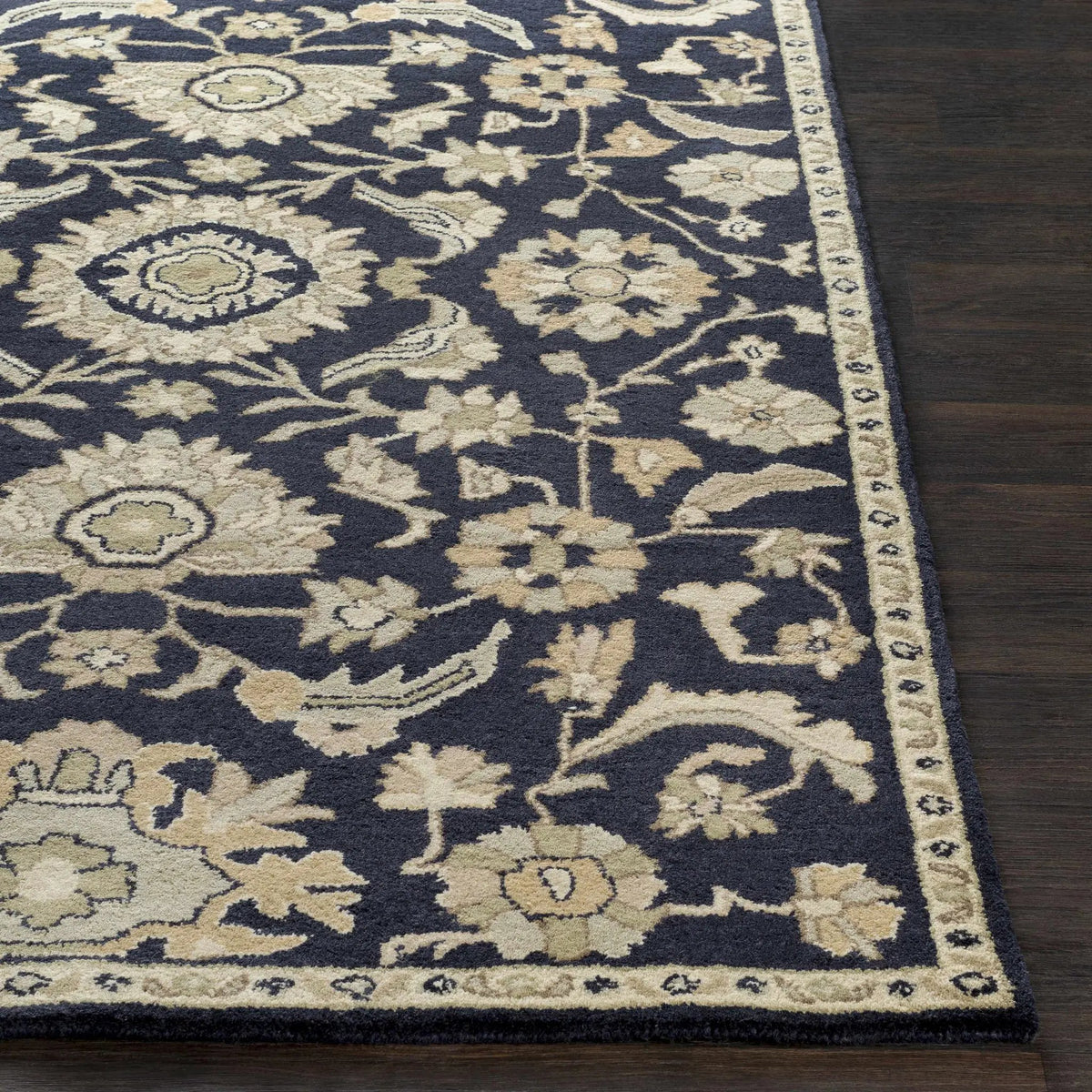 Caesar CAE-1164 Black Floral Wool Rug, photo 6 of 17