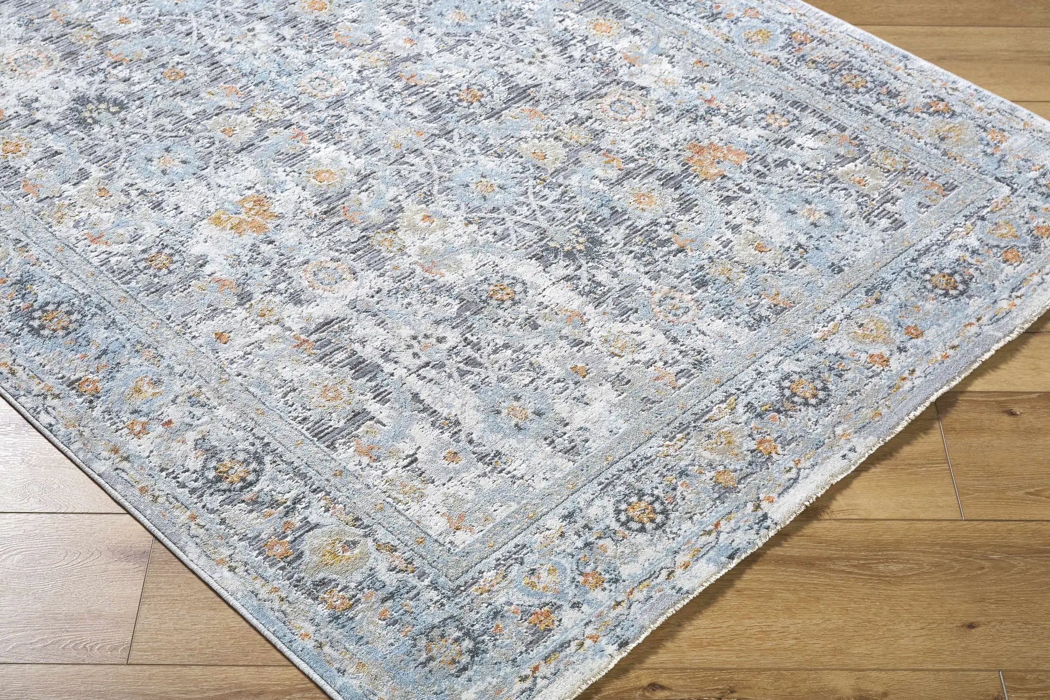 Finn Silver Blue Area Rug - Clearance by Boutique Rugs