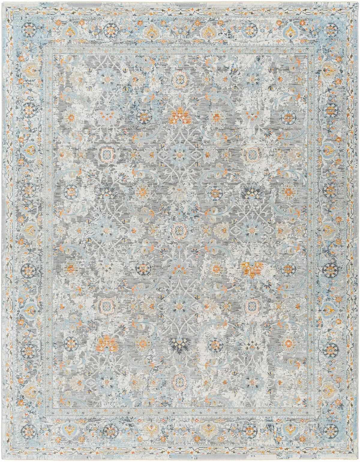 Finn Silver Blue Area Rug - Clearance
