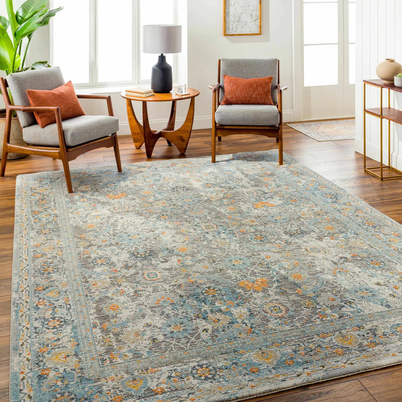 Finn Silver Blue Area Rug - Clearance by Boutique Rugs
