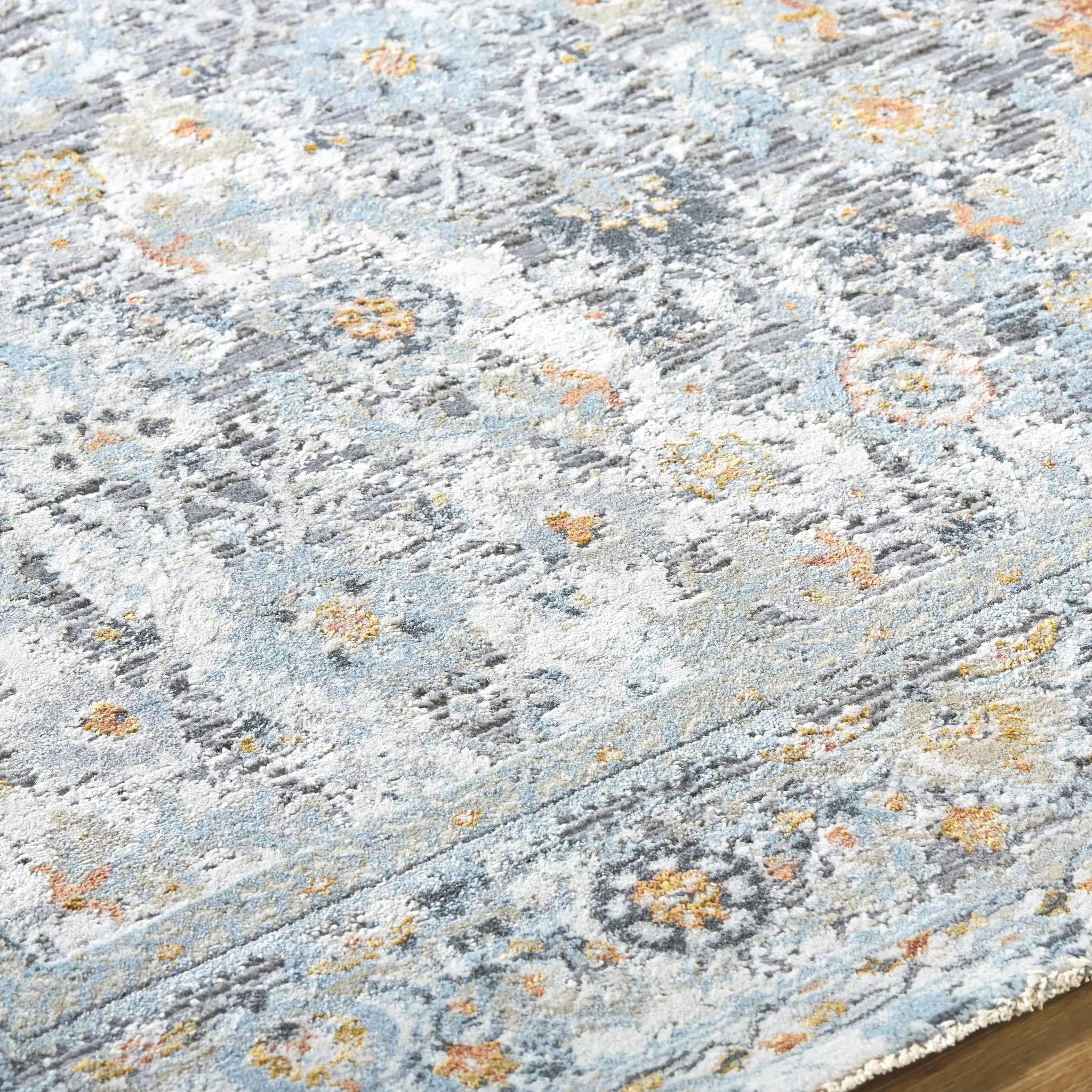 Finn Silver Blue Area Rug - Clearance by Boutique Rugs