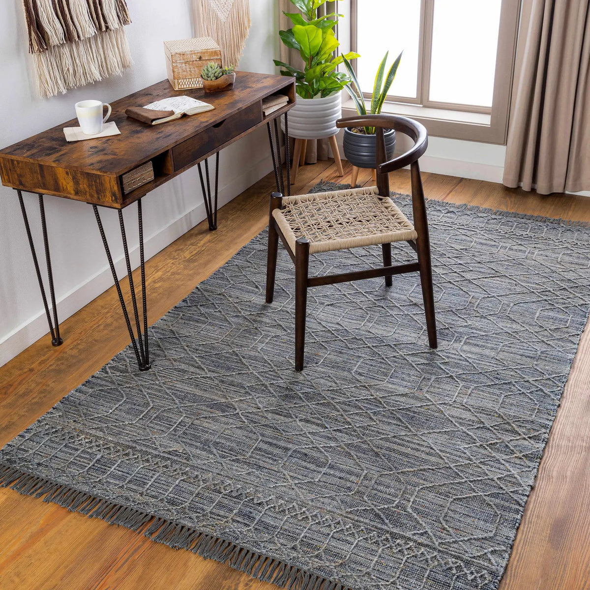 Manby Black Jute&Wool Area Carpet Area Rug - Clearance, installed in a room 2