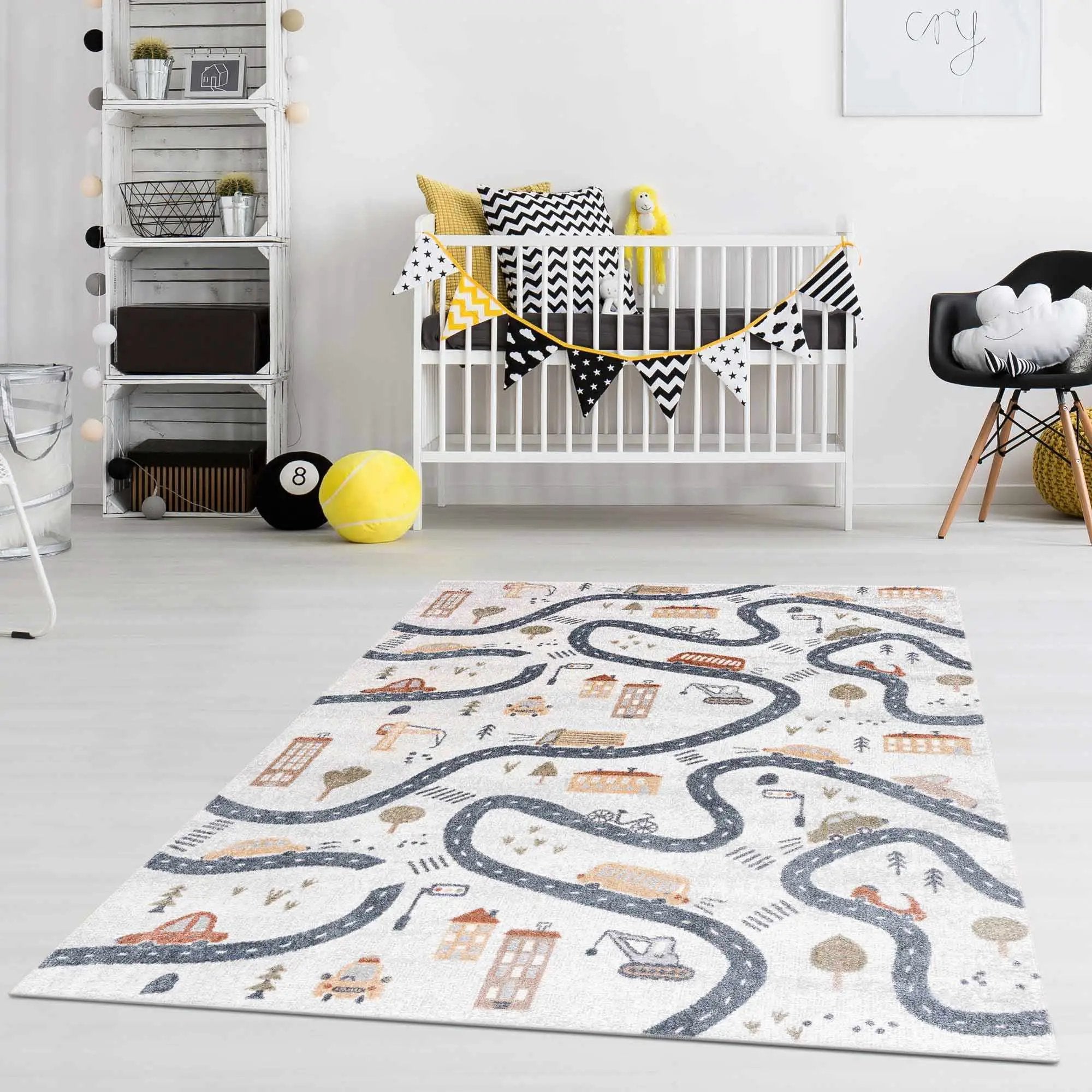 Mave Roads Washable Rug for Kids by Boutique Rugs