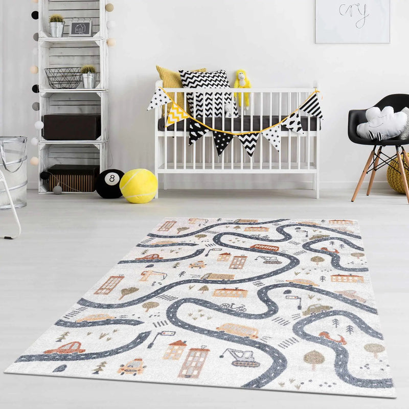 Mave Roads Washable Rug for Kids by Boutique Rugs