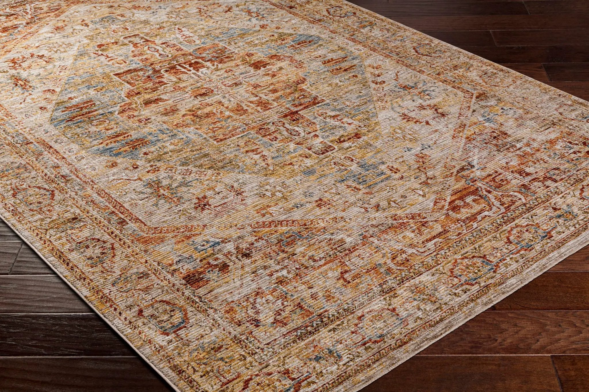 Alois Rust Rich Textured Traditional Rug by Boutique Rugs