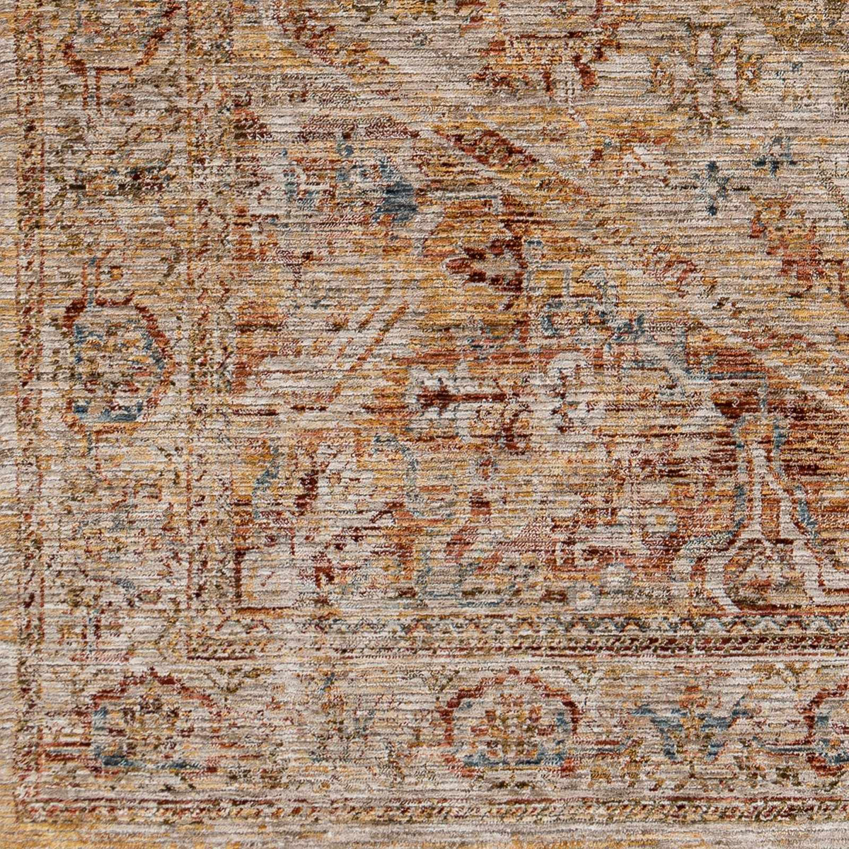 Alois Rust Rich Textured Traditional Rug, sample swatch
