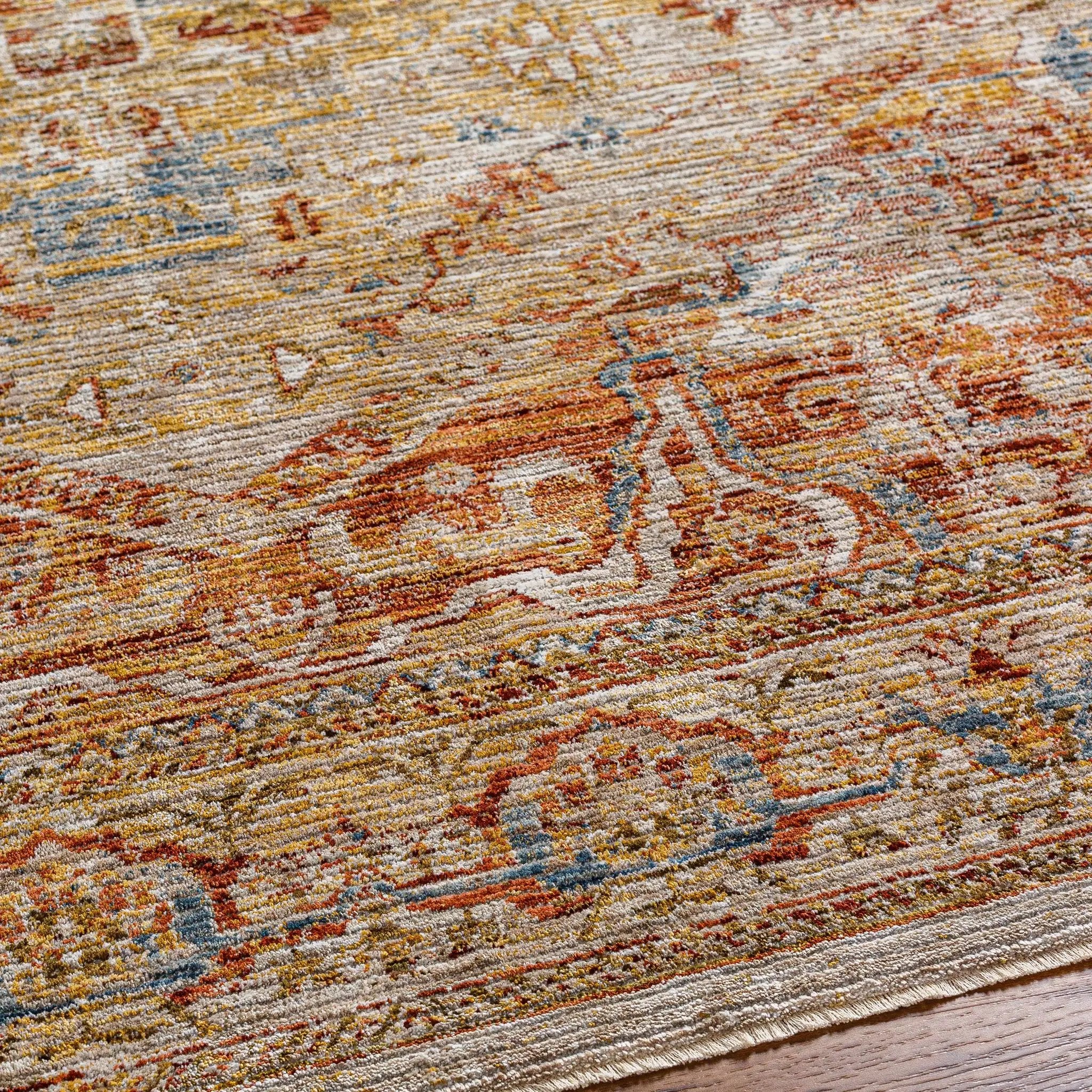 Alois Rust Rich Textured Traditional Rug by Boutique Rugs