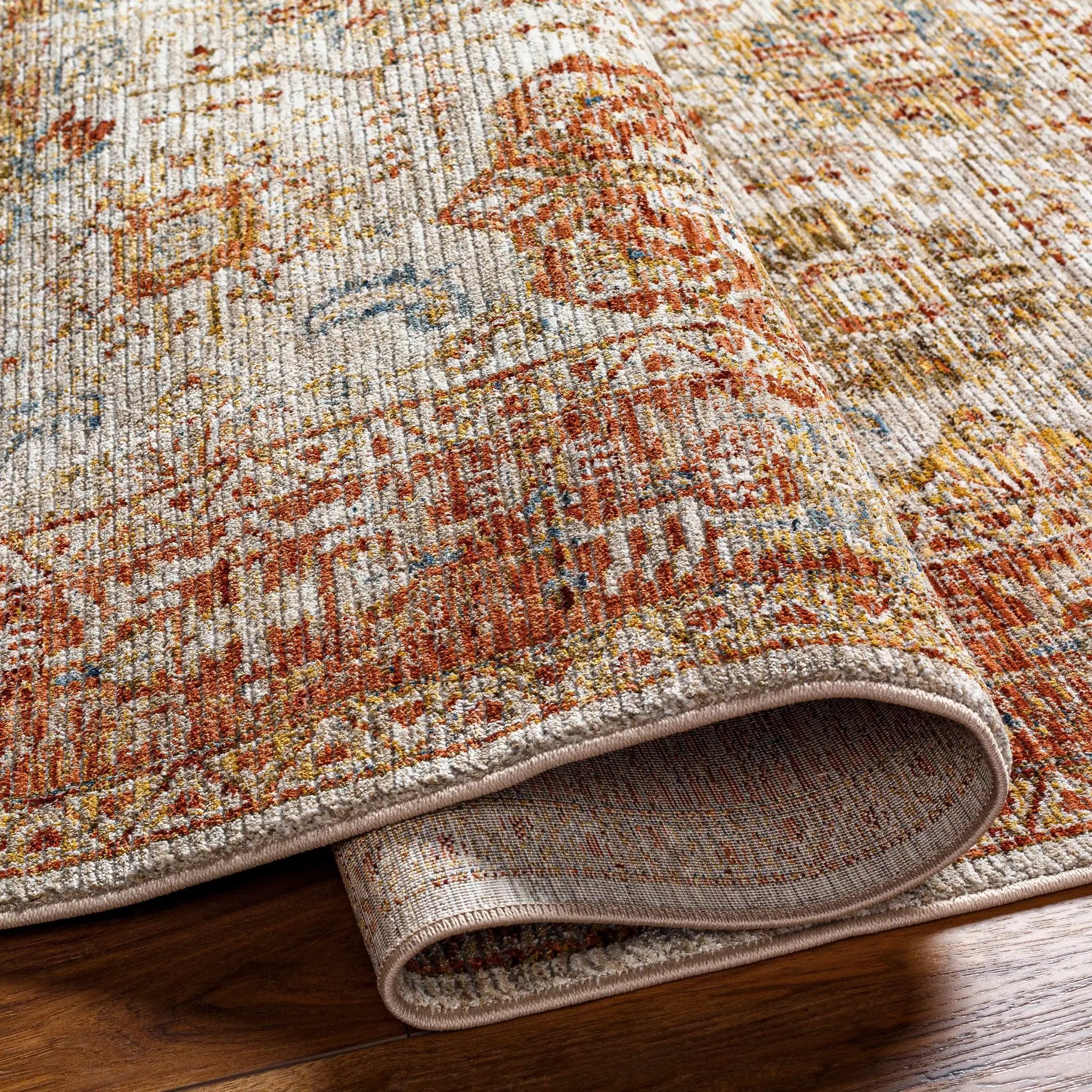 Ange Rust Rich Textured Traditional Rug by Boutique Rugs