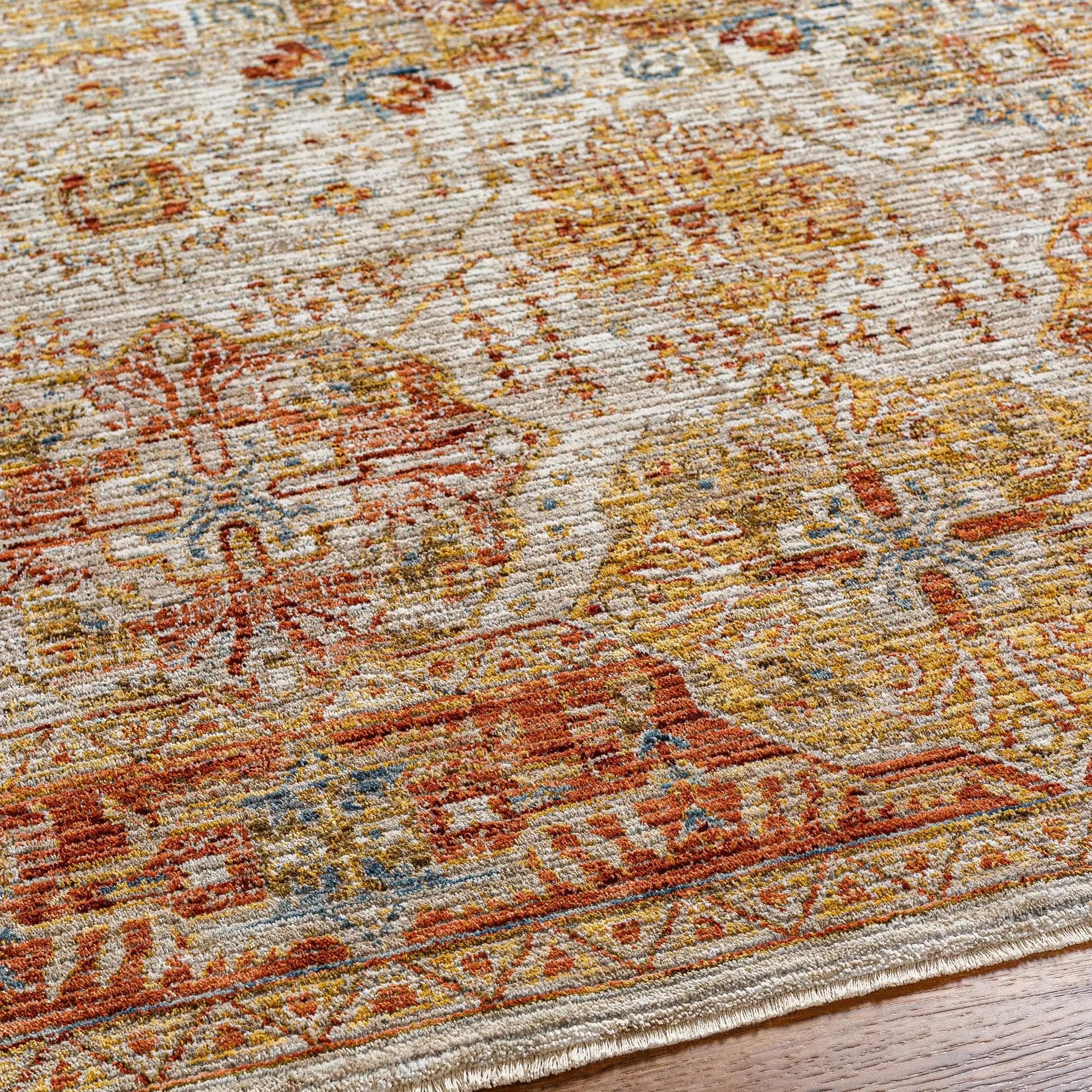 Ange Rust Rich Textured Traditional Rug by Boutique Rugs