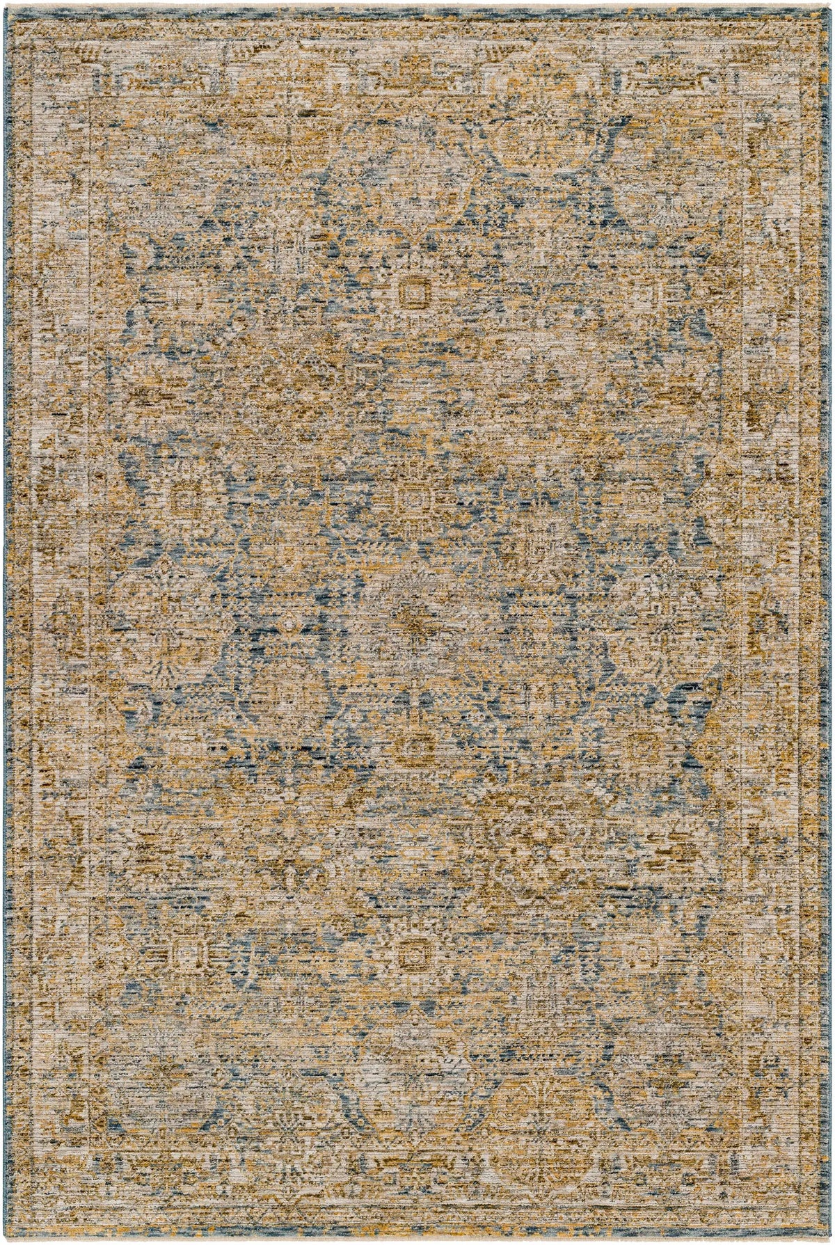 Ange Cream & Blue Rich Textured Rug, photo 9 of 12