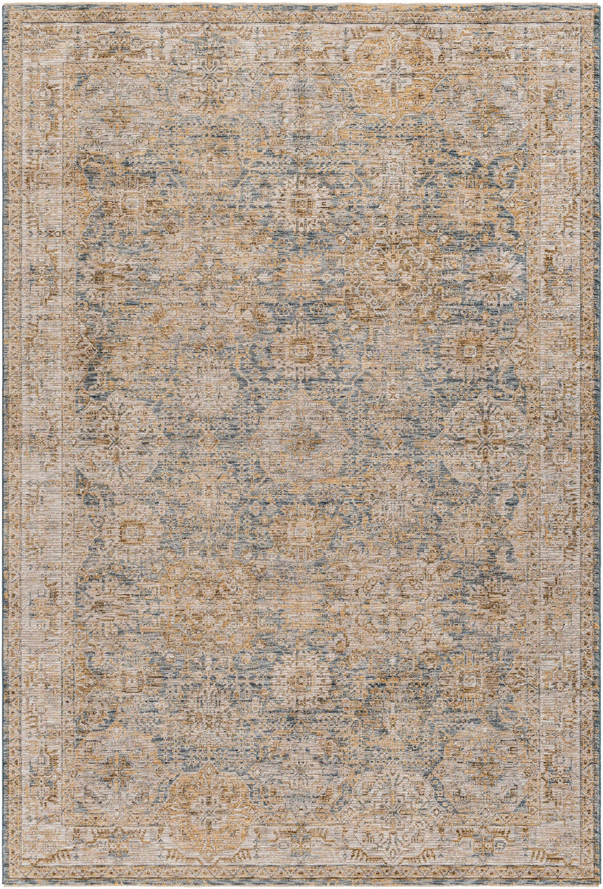 Ange Cream & Blue Rich Textured Rug