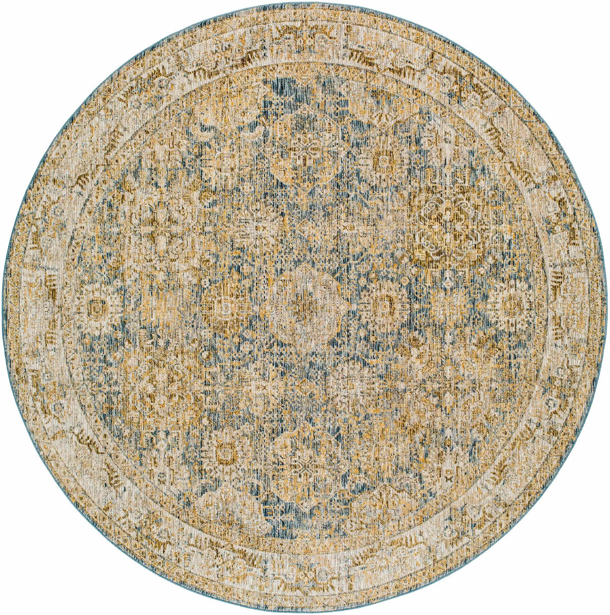 Ange Cream & Blue Rich Textured Rug, photo 10 of 12