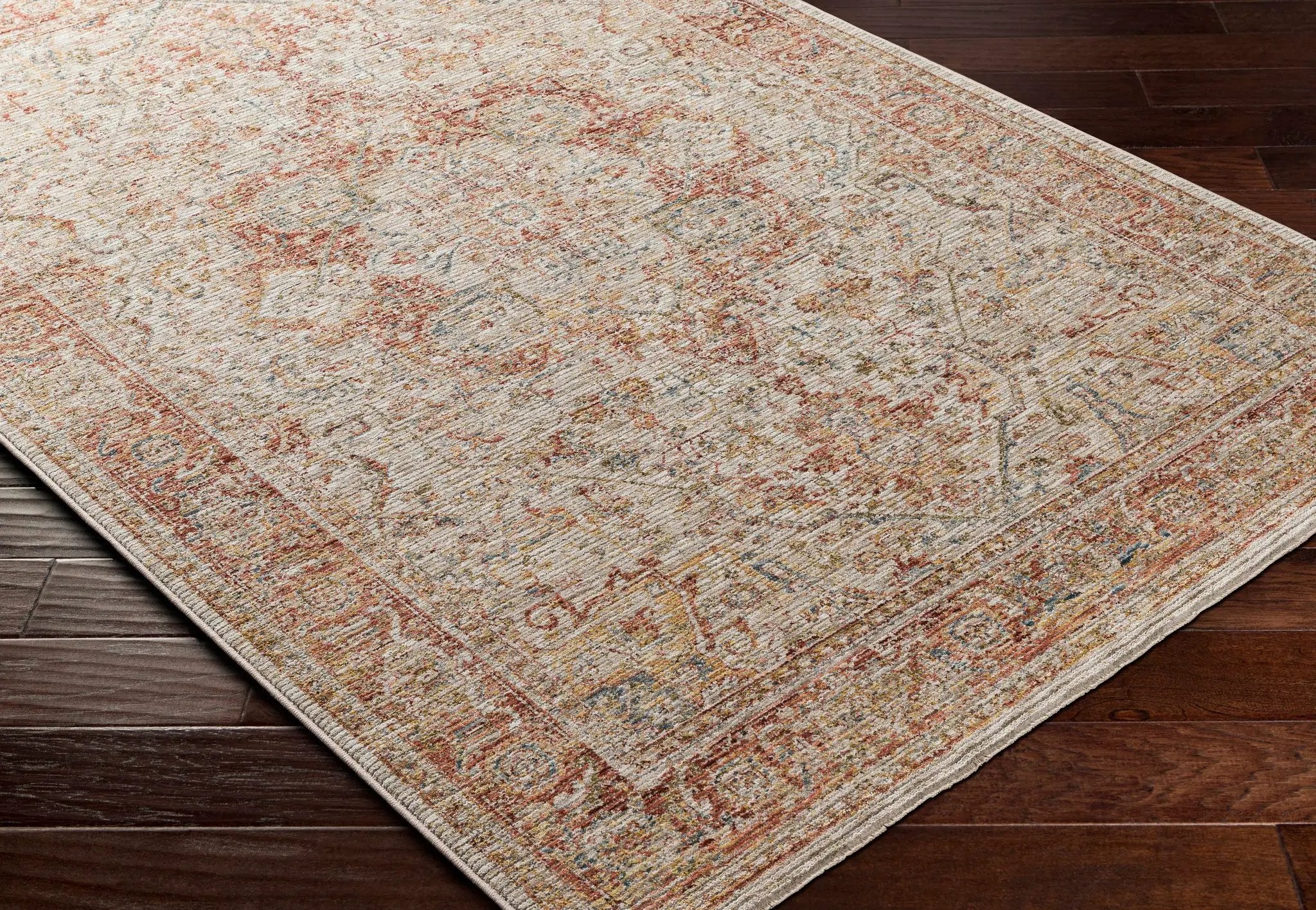 Cress Rust Rich Textured Traditional Rug by Boutique Rugs