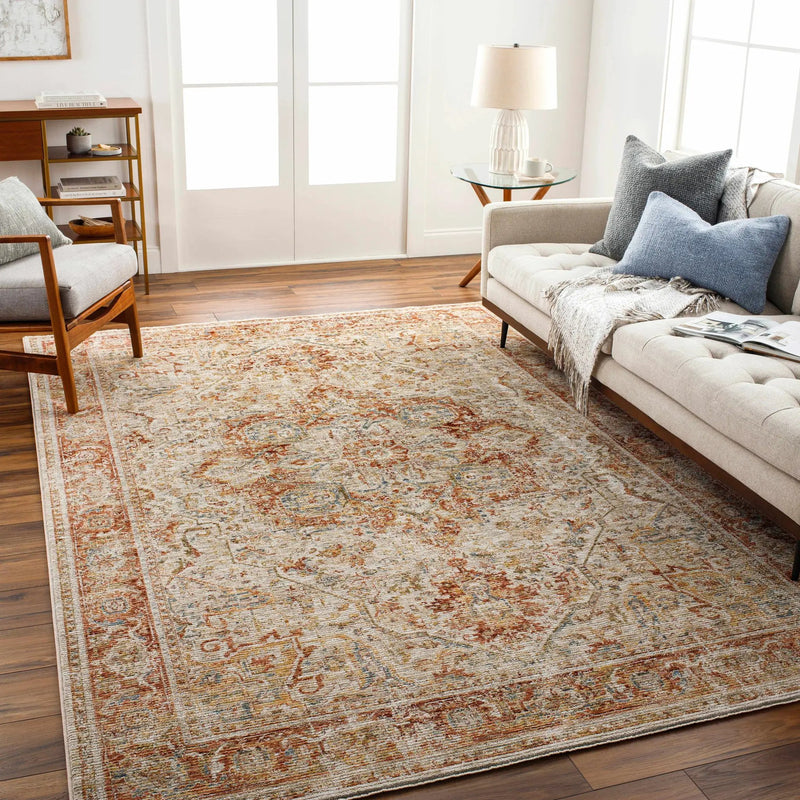 Cress Rust Rich Textured Traditional Rug by Boutique Rugs