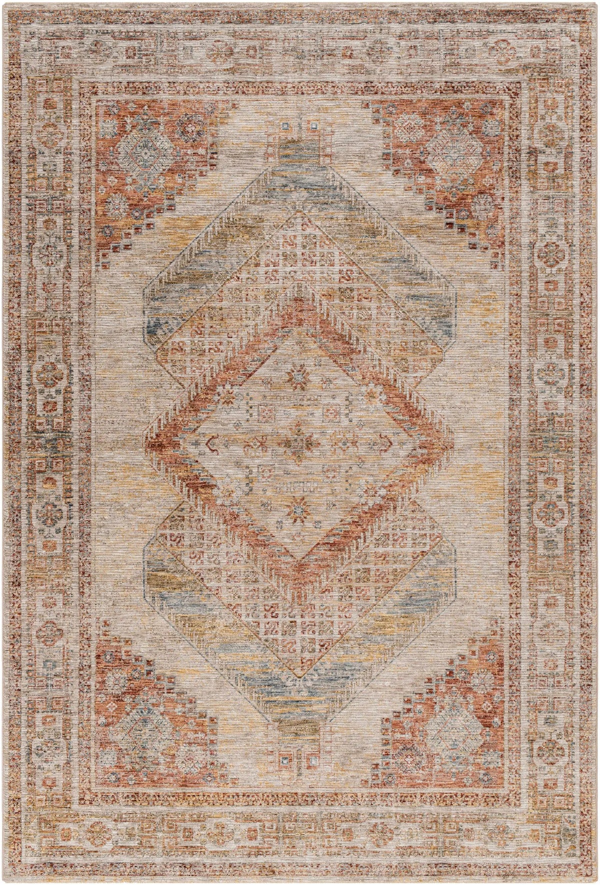 Moya Tan Rich Textured Traditional Rug