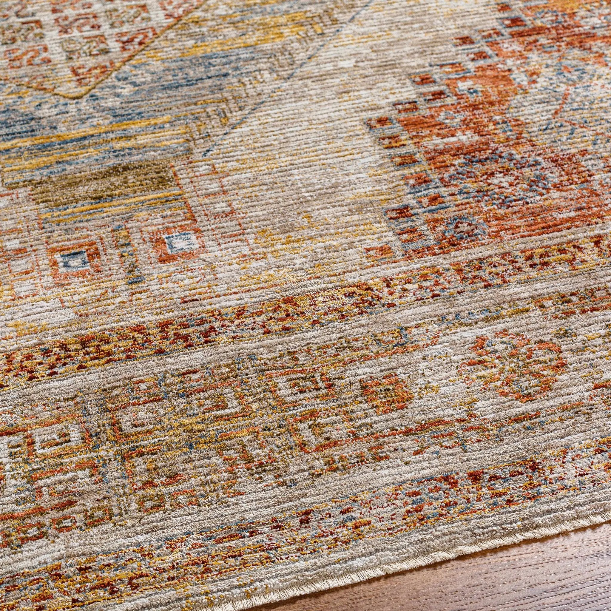 Moya Tan Rich Textured Traditional Rug by Boutique Rugs
