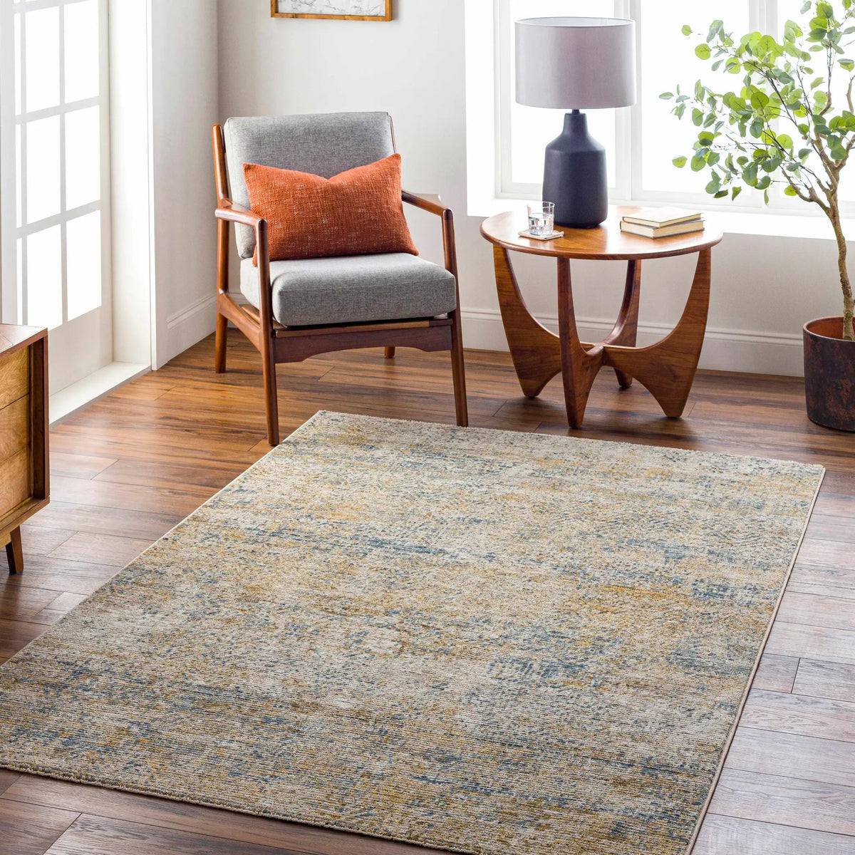 Sava Tan Rich Textured Rug - Clearance, installed in a room 2