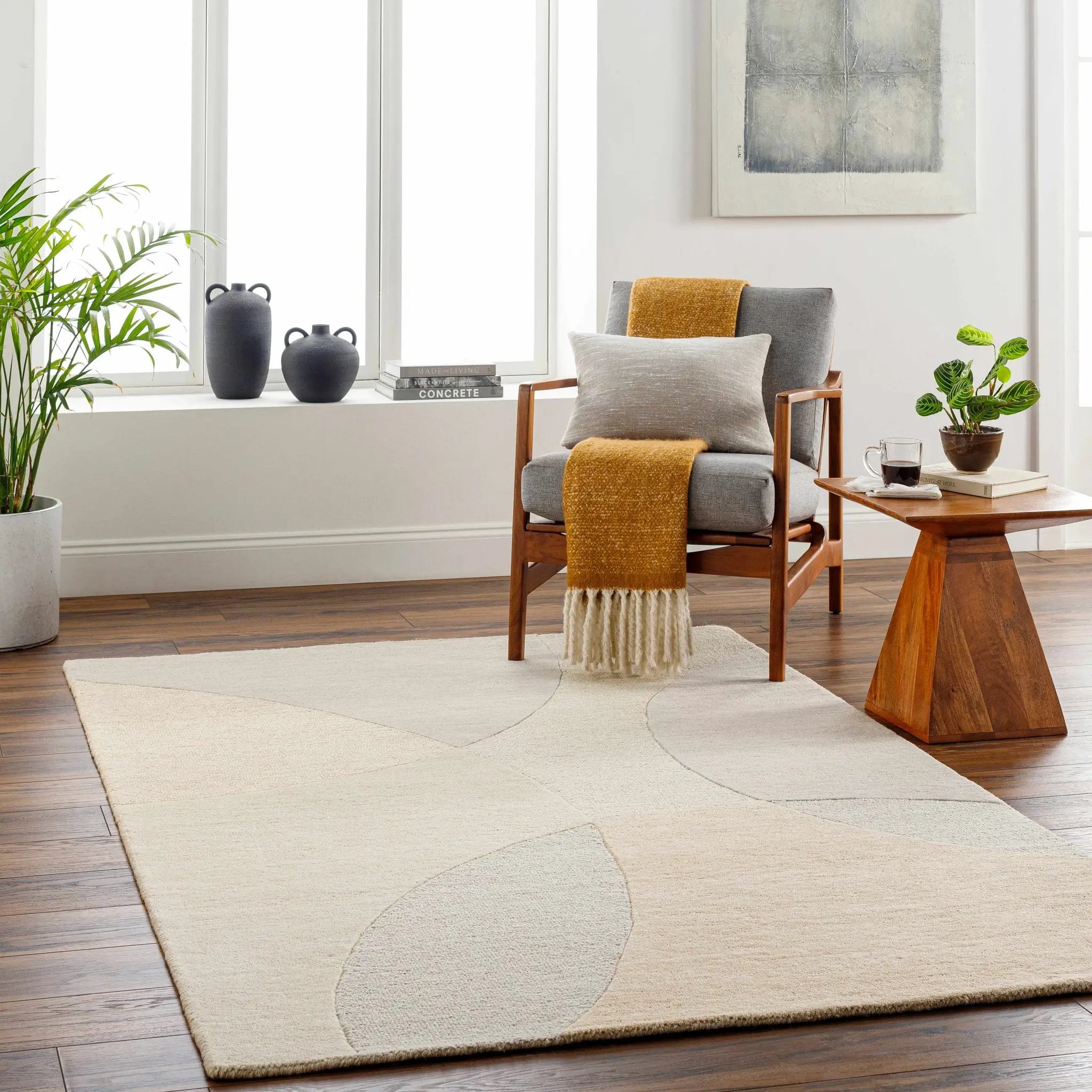 Cassiopeia Light Brown & Beige Area Rug - Clearance by Boutique Rugs