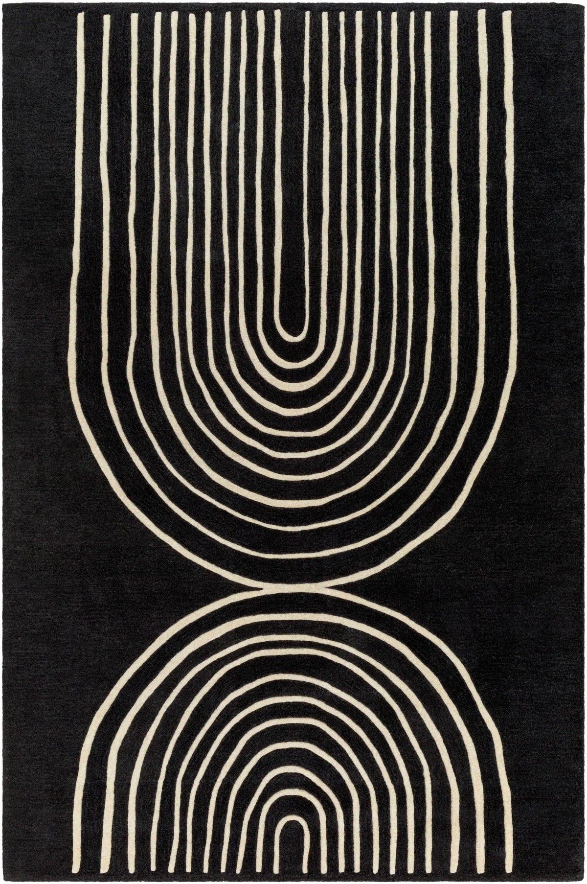Fuat Black Wool Rug