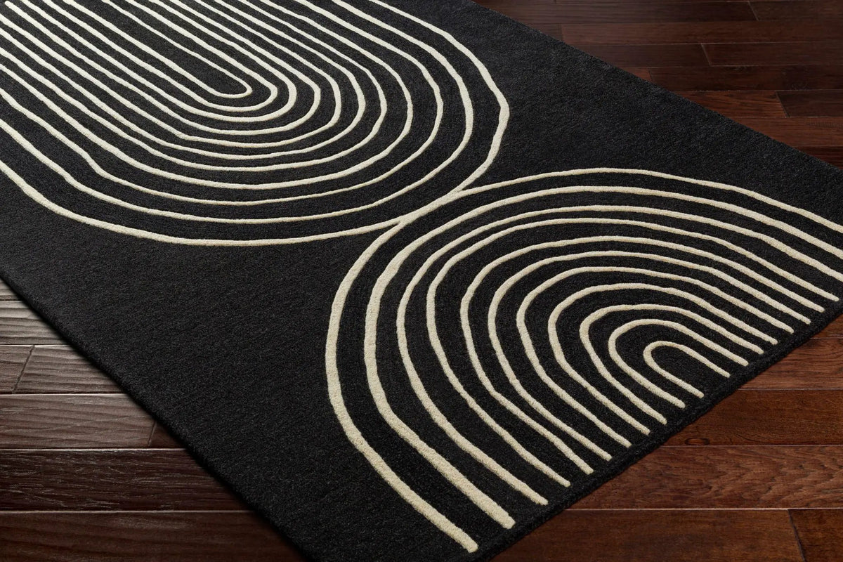Fuat Black Wool Rug, photo 4 of 7
