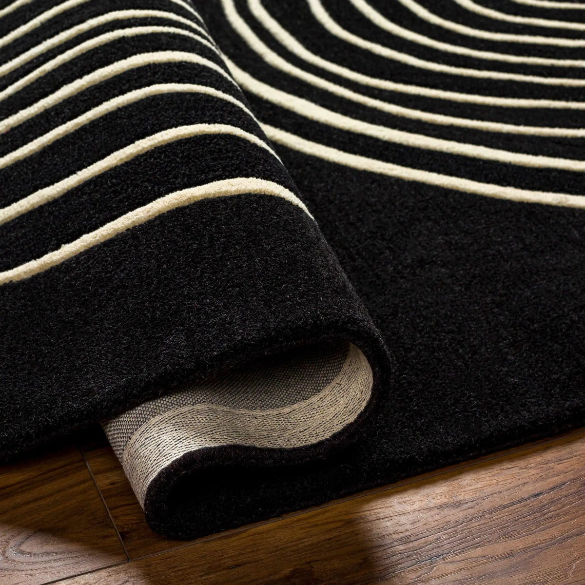 Fuat Black Wool Rug, photo 5 of 7
