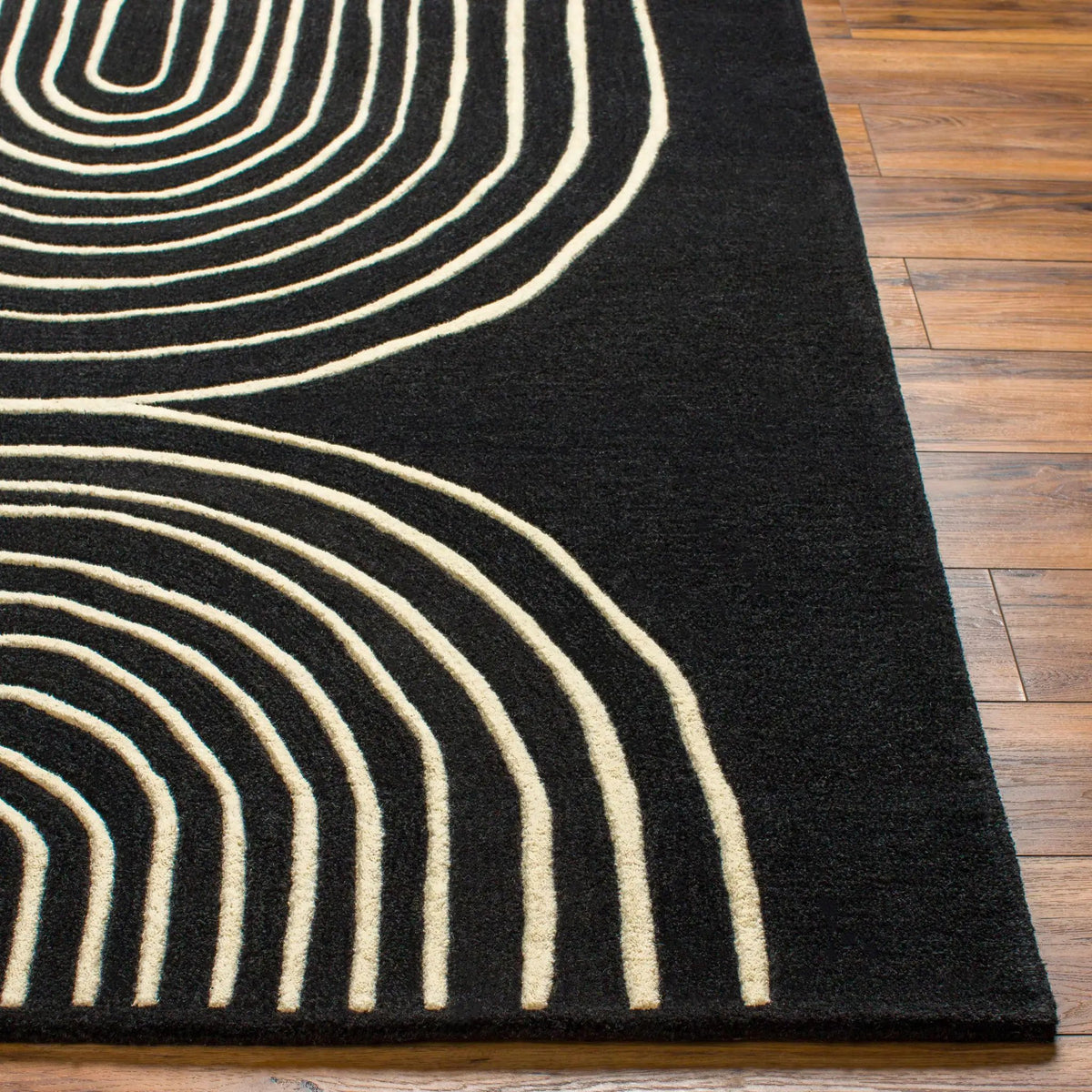 Fuat Black Wool Rug, photo 3 of 7