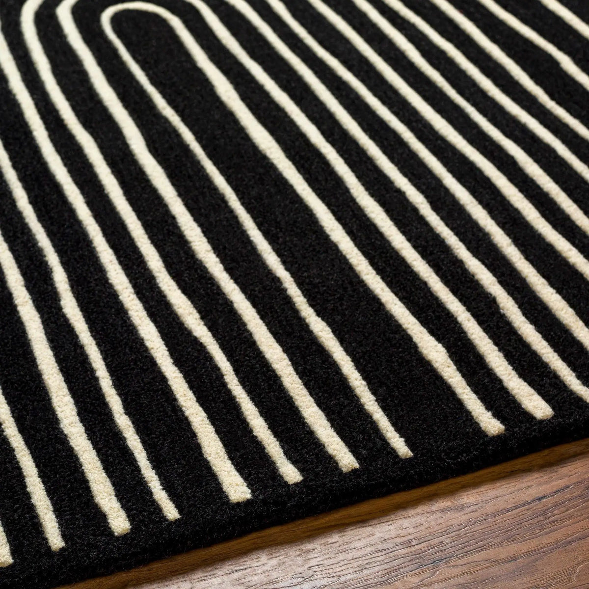 Fuat Black Wool Rug, photo 6 of 7