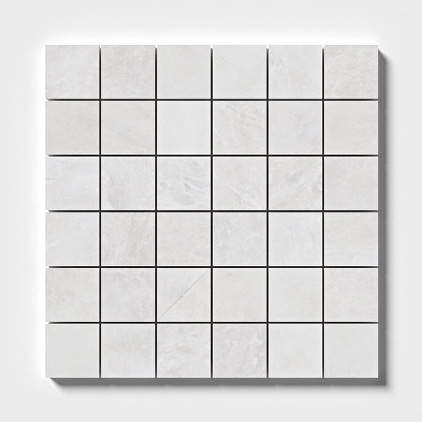 Siberian White Honed 2x2 Marble Mosaics 12x12