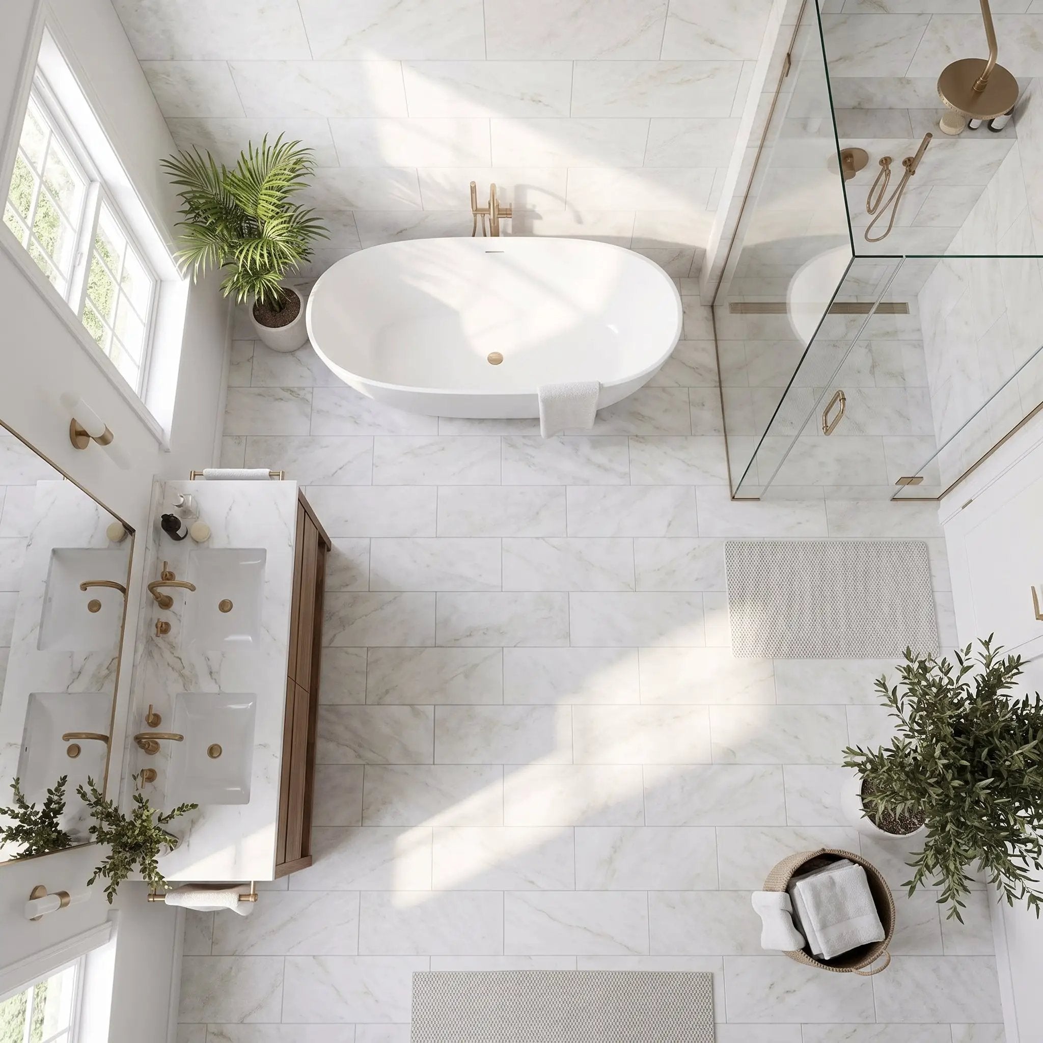Siberian White Honed Marble Tiles 12x24 by Stonetiledepot