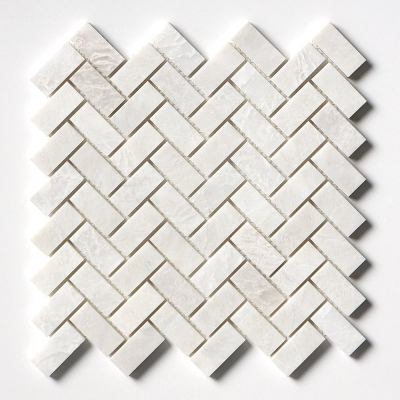 Siberian White Polished Herringbone Marble Mosaics 11x11 Marble Polished 12x12 Mosaics