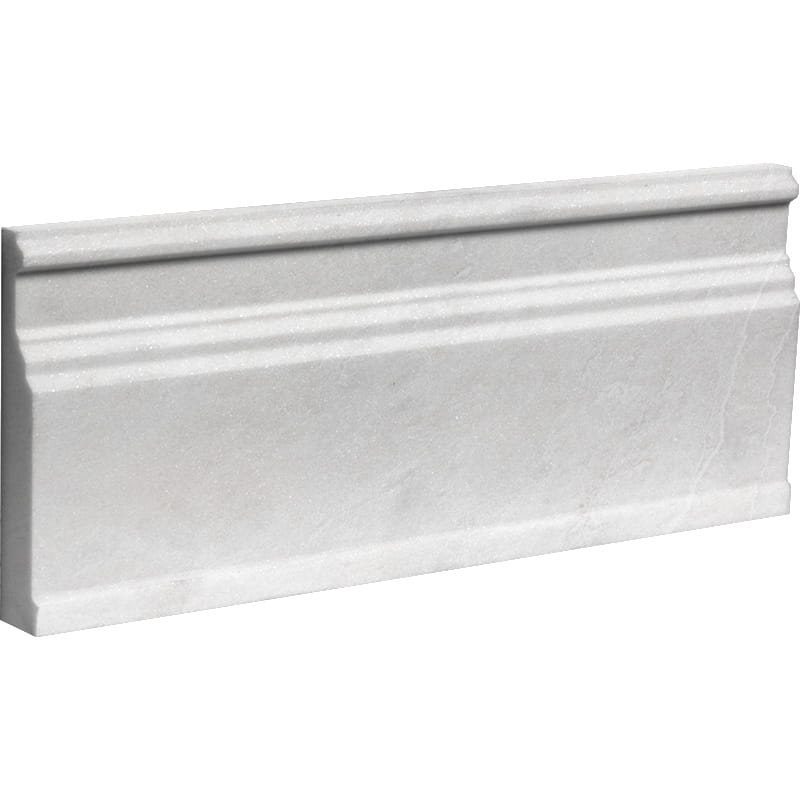 Siberian White Polished Modern Base Marble Moldings 5 1/16x12 Marble Polished 6x12 Moldings