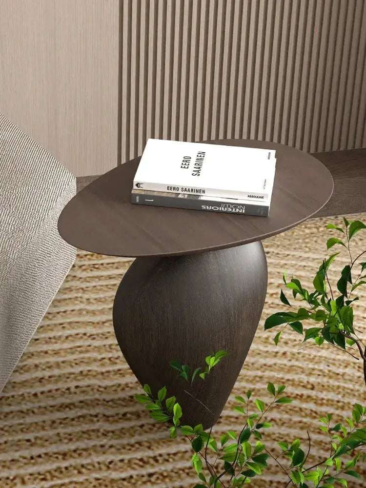 Side Table - Cobblestone Wooden Small by House Of Avana