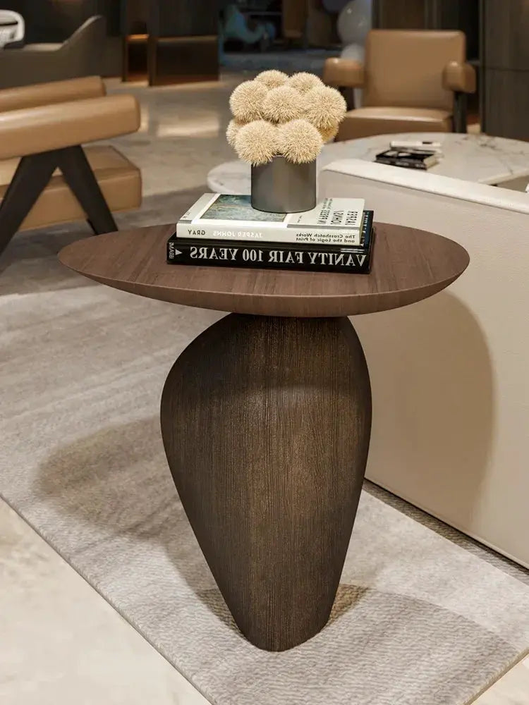 Side Table - Cobblestone Wooden Small by House Of Avana