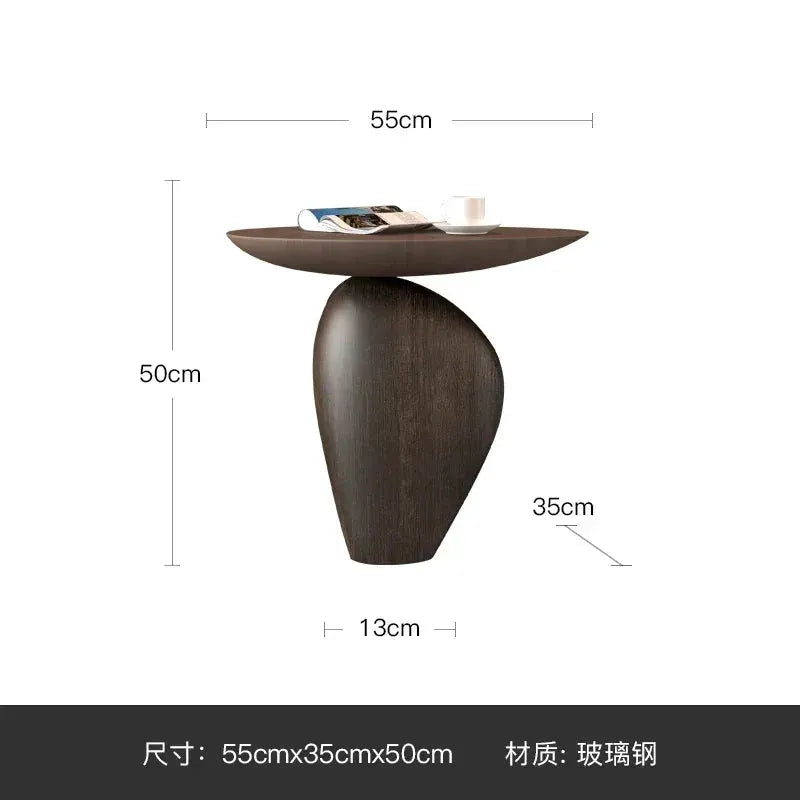 Side Table - Cobblestone Wooden Small by House Of Avana
