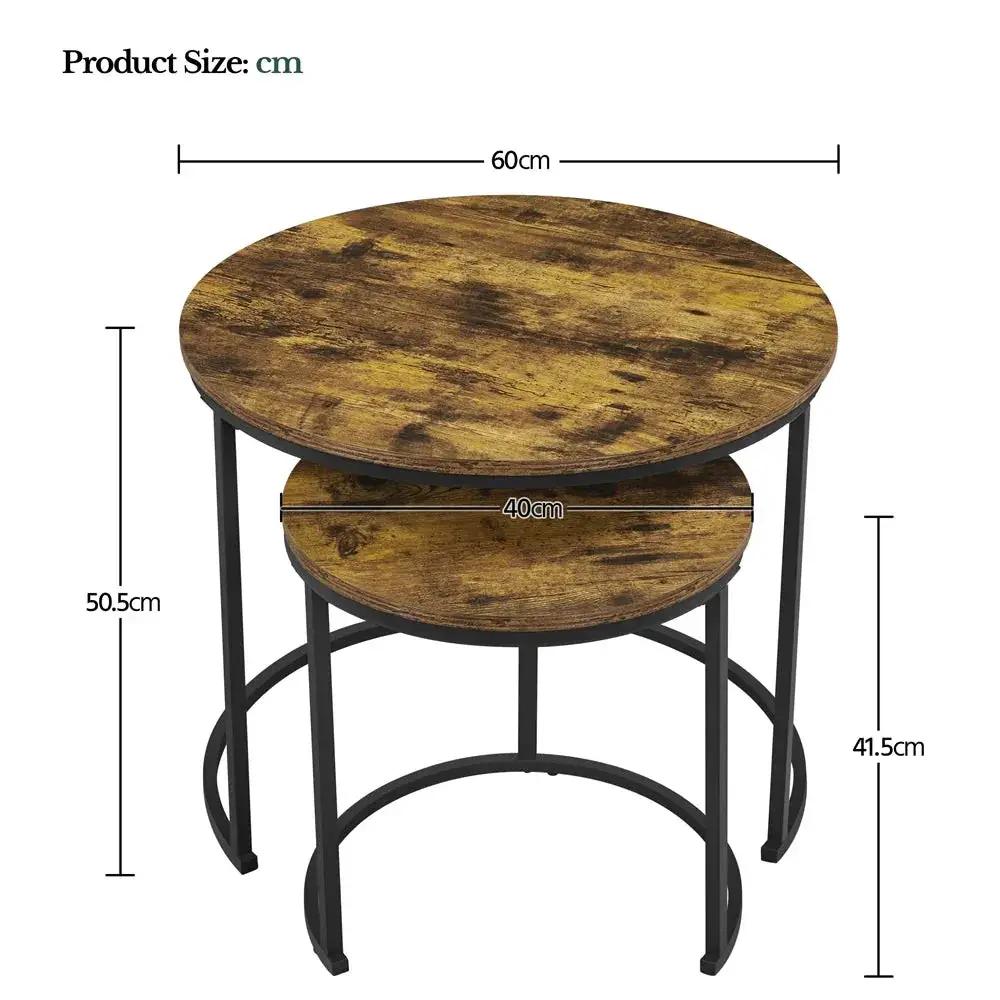 Side Table - Rustic Wooden Brown by House Of Avana
