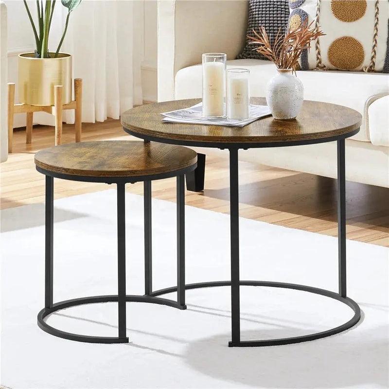 Side Table - Rustic Wooden Brown by House Of Avana