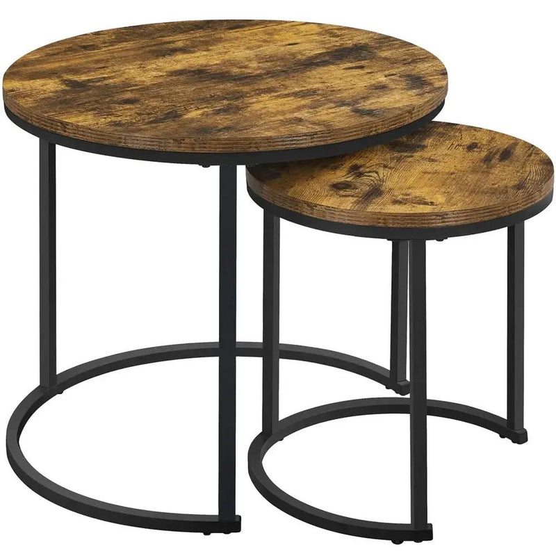 Side Table - Rustic Wooden Brown by House Of Avana