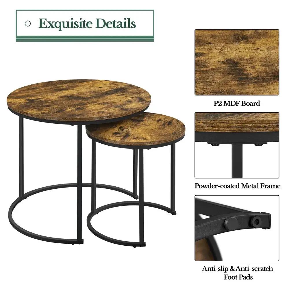Side Table - Rustic Wooden Brown by House Of Avana