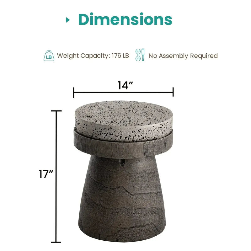 Side Table - Vintage Wooden Round by House Of Avana