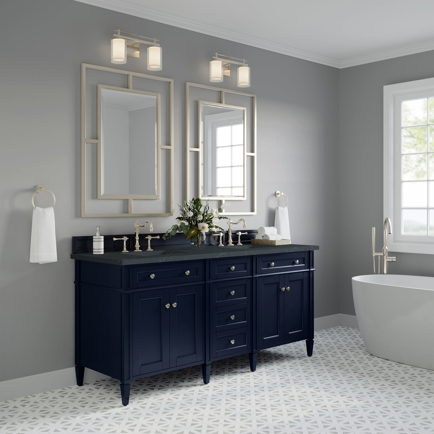 James Martin Brittany 72" Double Bathroom Vanity, Victory Blue, view 27
