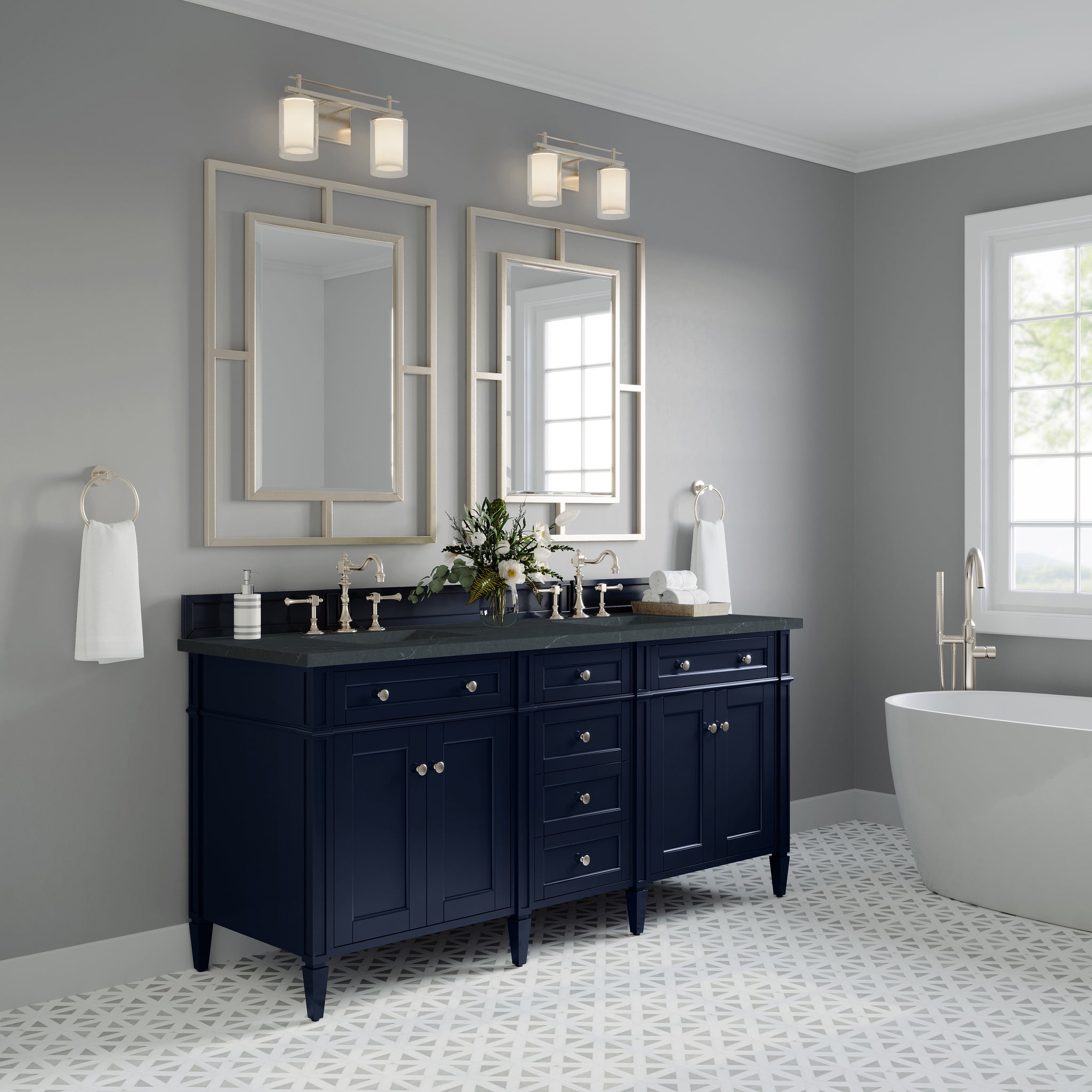 James Martin Brittany 72" Double Bathroom Vanity, Victory Blue, view 27