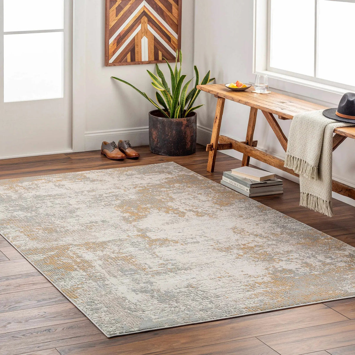 Siirt Textured Luxe Rug - Clearance, installed in a room