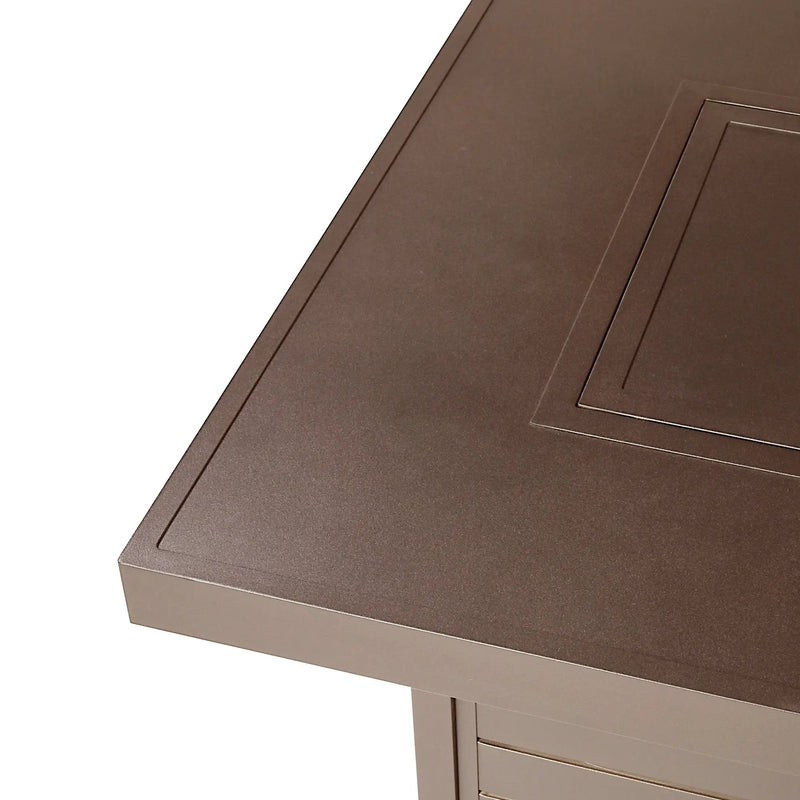 Aluminum 48-in Rectangular Propane Fire Table, Beads, Covers and Lid by Sharicks