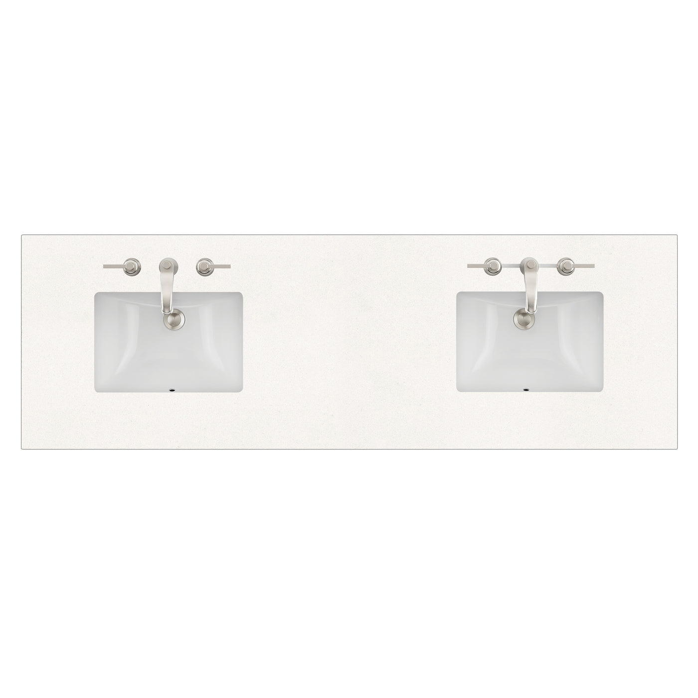 James Martin 72" Double Vanity Top with White Zeus (Quartz) countertop